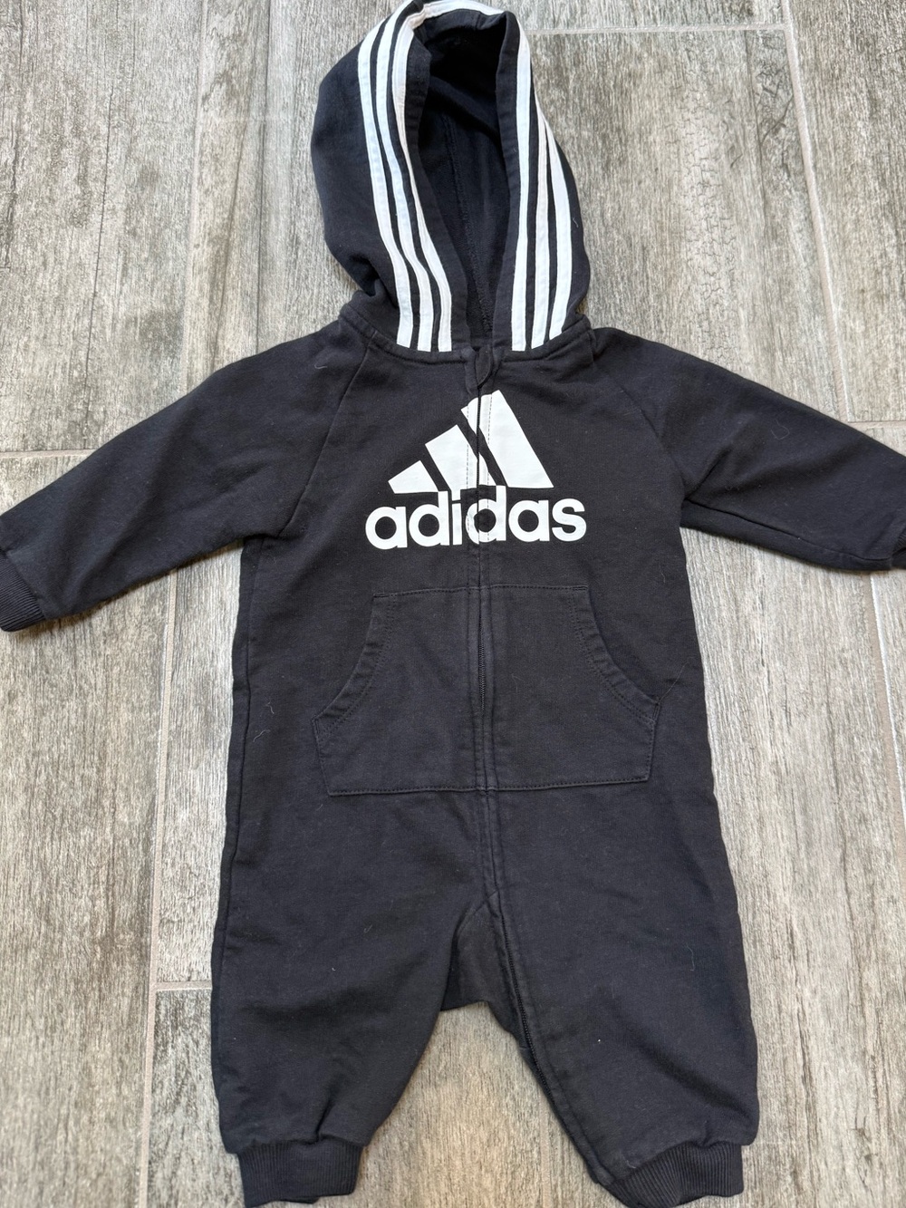 Adidas Baby Track Suit Coverall Romper with Hood - 6 months